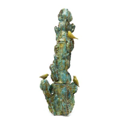 Ceramic - Euphorbia in three sections with White Eyes